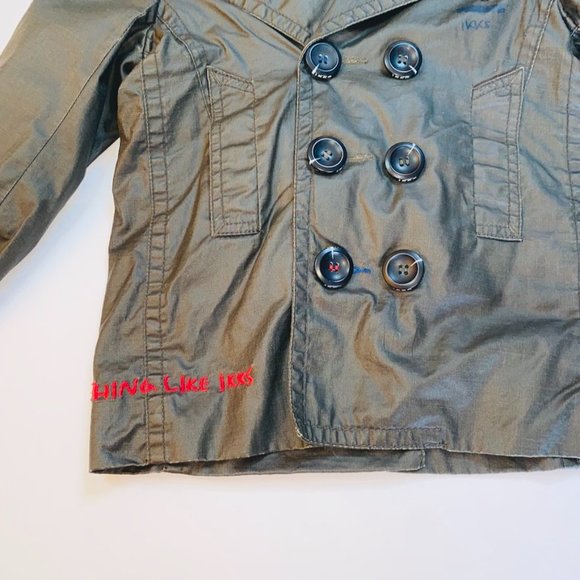 IKKS Charcoal trench with detachable Grey Cotton Hood Size 3 - Picture 5 of 10